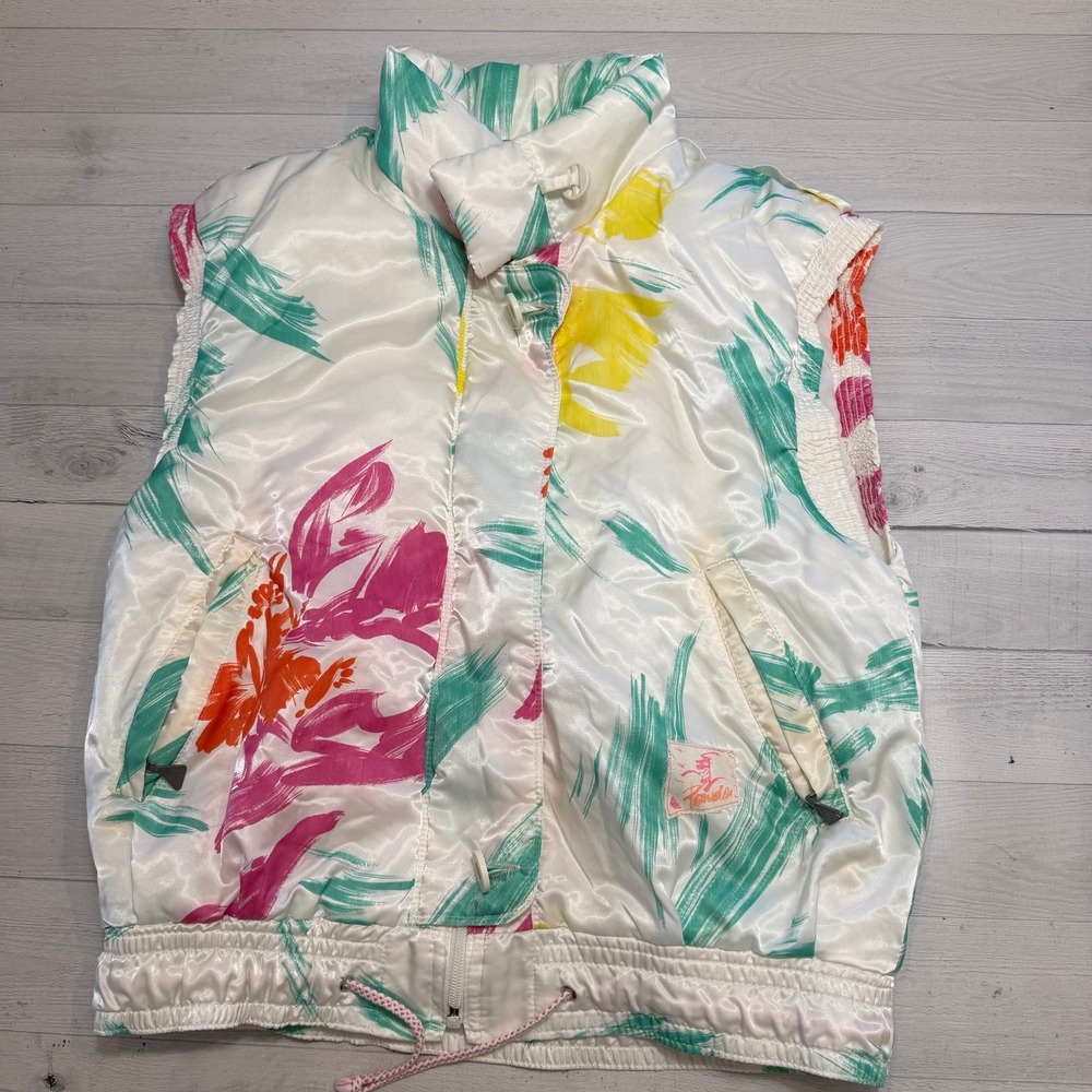 Vintage 90s Luhta powder abstract colorful pattern vest
